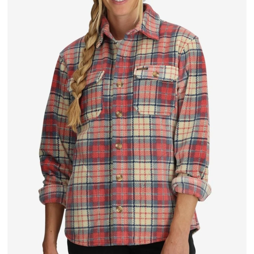 YoColorado Yo Colorado Fleece Shirt Jacket Women Size L Plaid Button Pockets i.